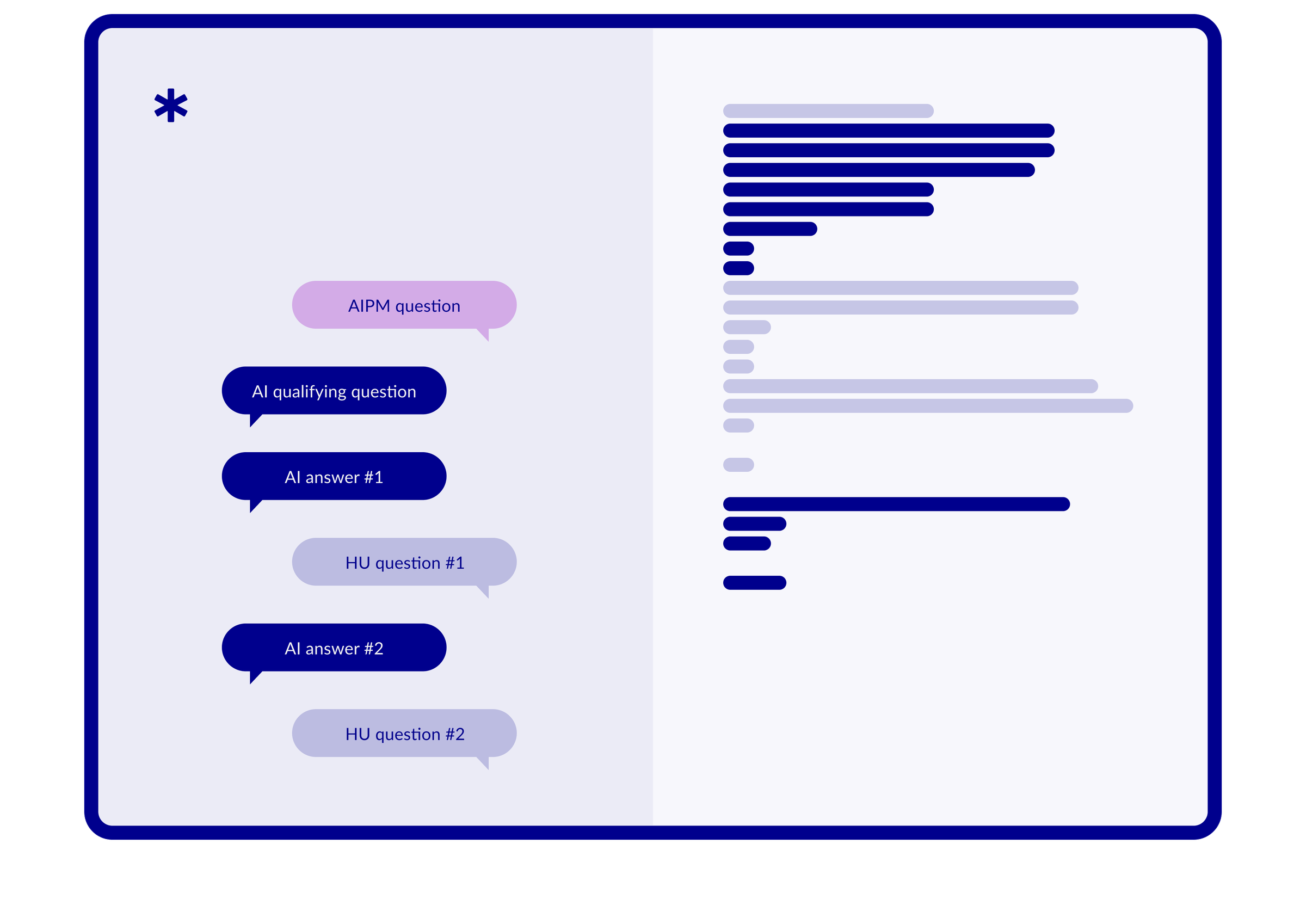 The AI project manager joins the chat thread with its own question